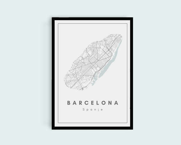 Poster Stadsplattegrond Barcelona