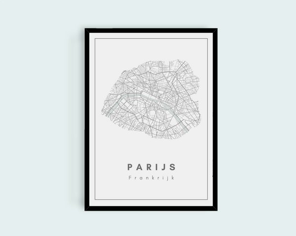 Poster Stadsplattegrond Parijs