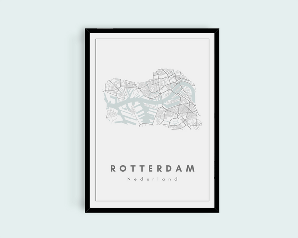 Poster Stadsplattegrond Rotterdam