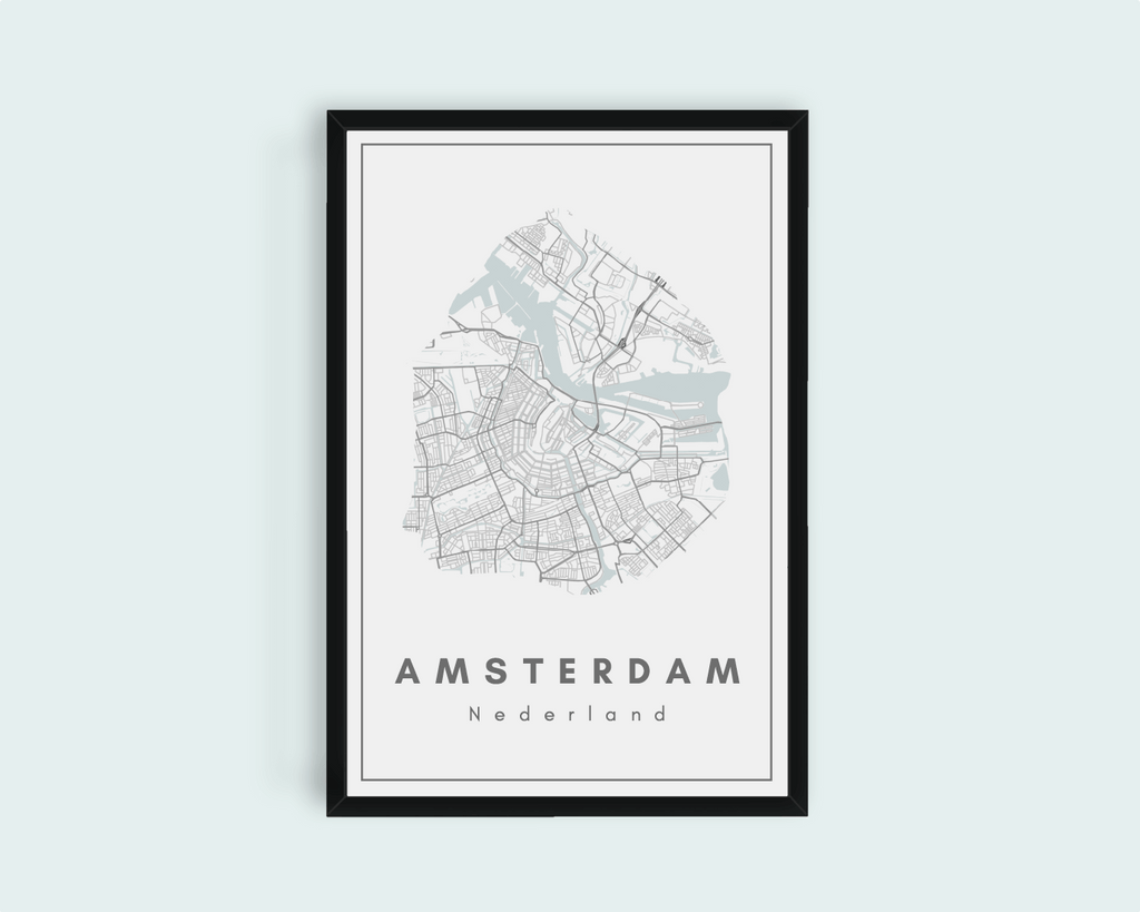 Poster Stadsplattegrond Amsterdam