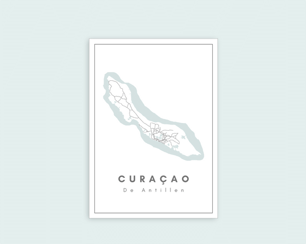 Eiland plattegrond van Curacao