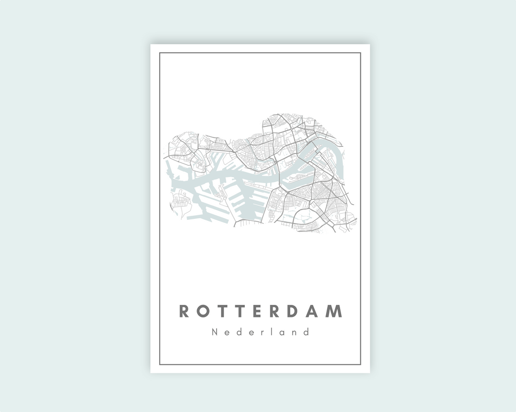 Poster Stadsplattegrond Rotterdam