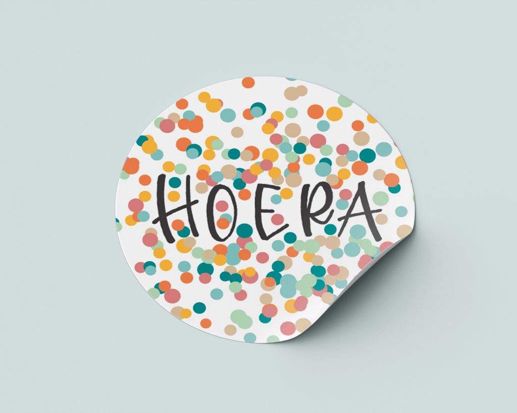 Stickers - Hoera met heel veel confetti - Wimaki