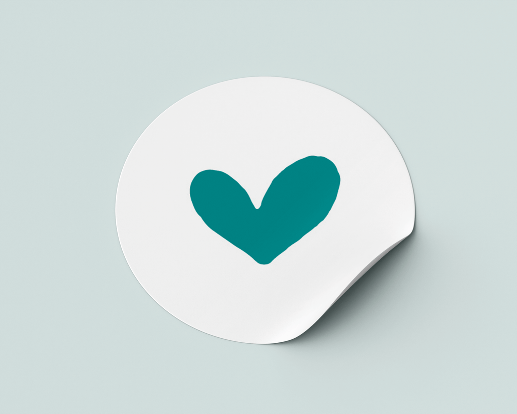 Stickers - donkerblauw hart met witte achtergrond - Wimaki