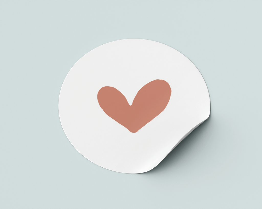 Stickers - oudroze hart met witte achtergrond - Wimaki
