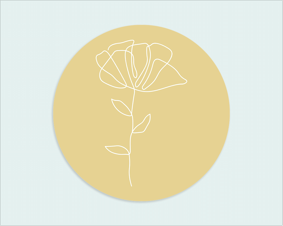 Muurcirkel geel witte bloem - Wimaki