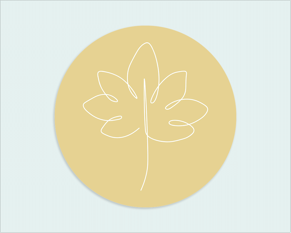 Muurcirkel geel wit blad - Wimaki