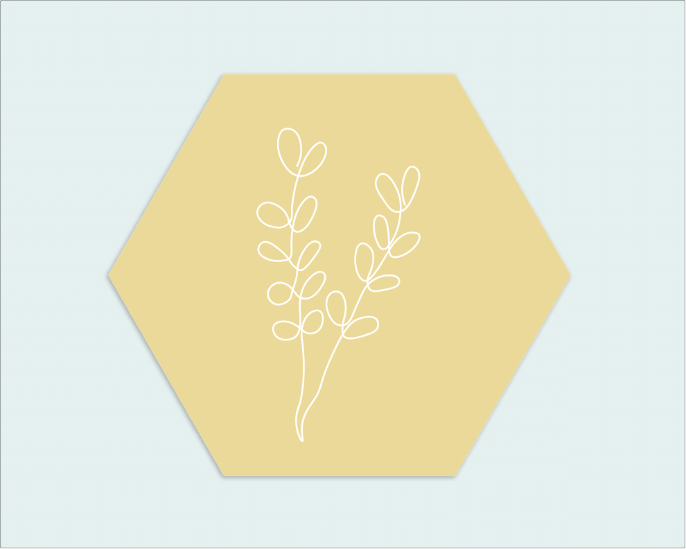 Hexagon geel witte tak - Wimaki