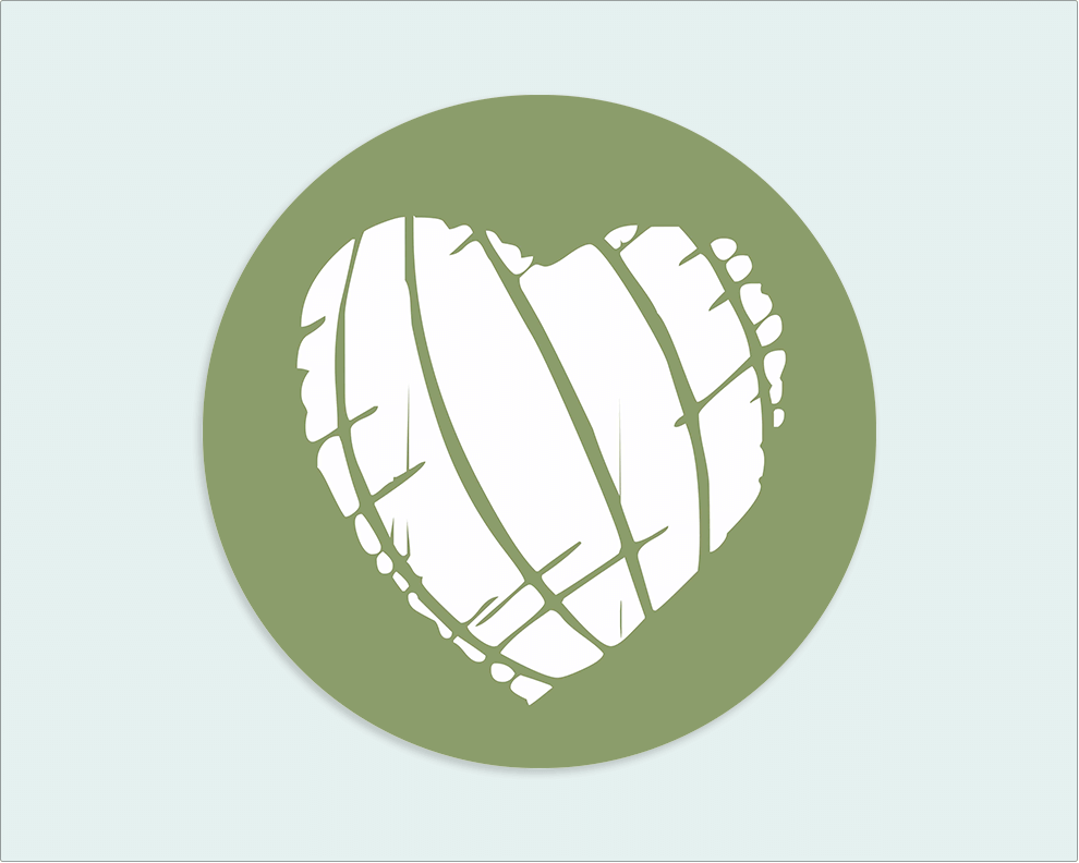Muurcirkel groen met wit hart - Wimaki