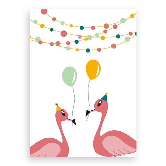 Kaart - Flamingo feest - Wimaki