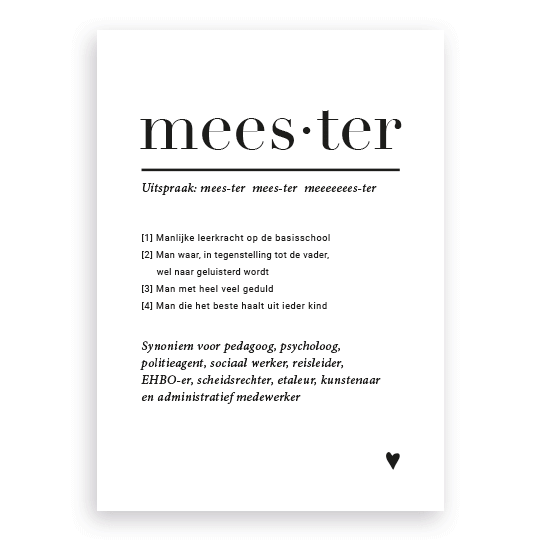 Ansichtkaart - Meester