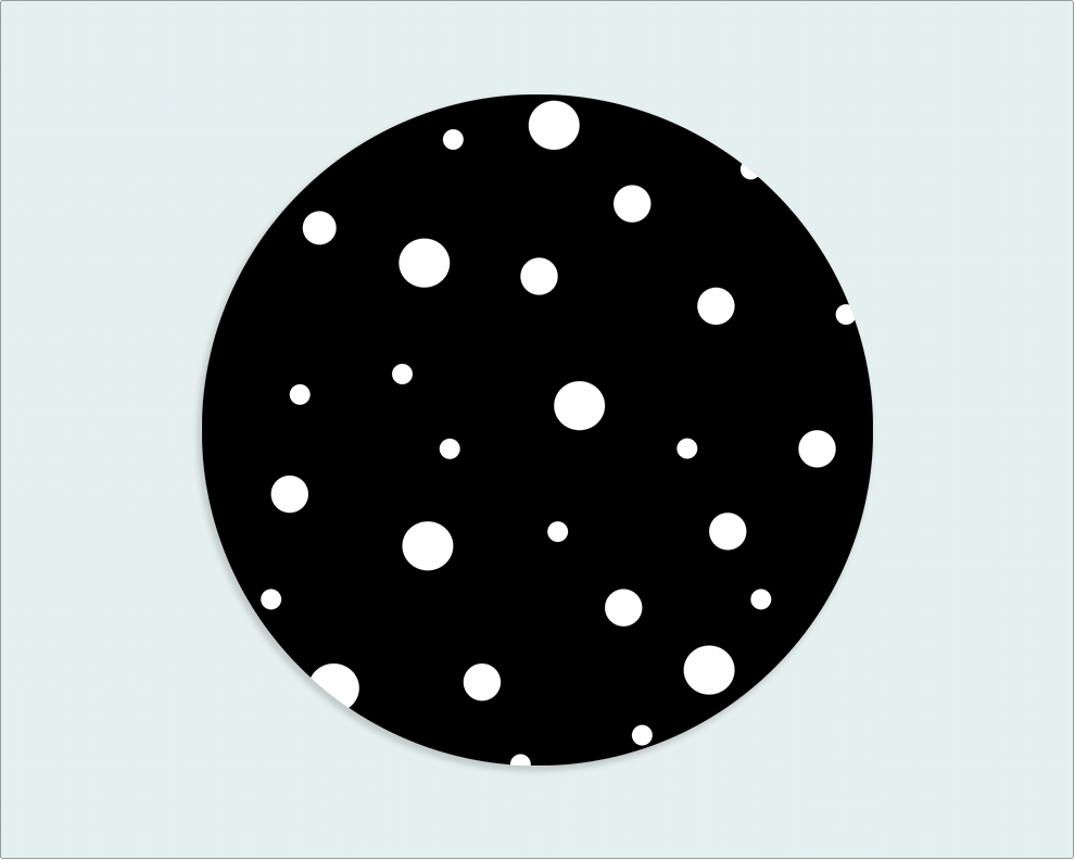 Muurcirkel zwart witte stippen - Wimaki